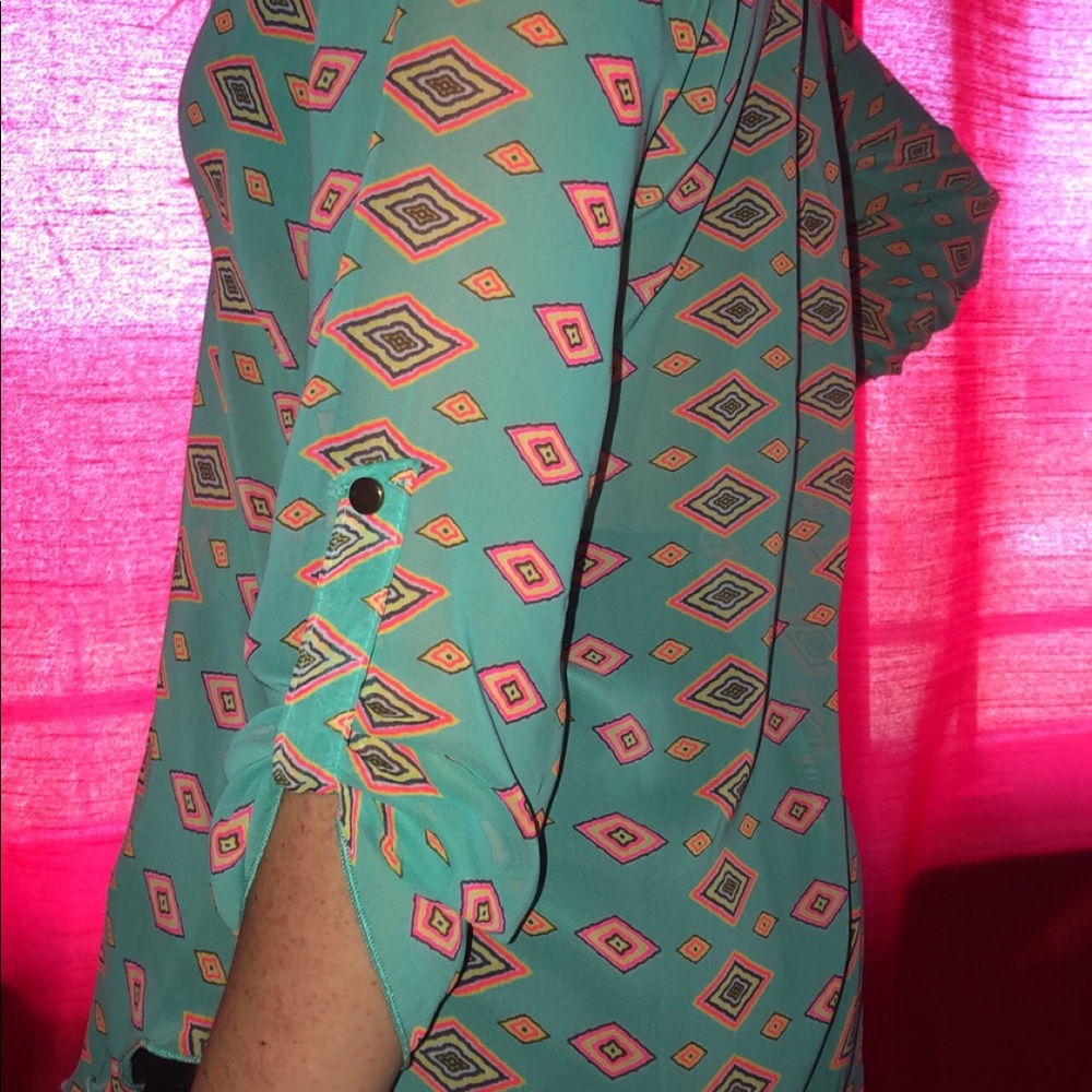 Turquoise blouse - Picture 3 of 4